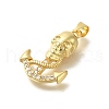 Rack Plating Brass Micro Pave Cubic Zirconia Pendants KK-Z086-68G-02-2