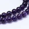 Round Natural Amethyst Bead Strands G-L446-18-1