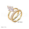 2Pcs 925 Sterling Silver Pave Cubic Zirconia Finger Rings for Couple WQ0643-3-3