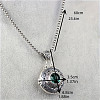 Alloy & Glass Hollow Flat Round Cage Pendant Necklaces for Diffuser Ball FS-WGCD084-01-3