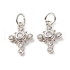 Brass Micro Pave Clear Cubic Zirconia Pendants ZIRC-P094-01P-RS-1