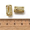Brass Micro Pave Clear Cubic Zirconia European Beads ZIRC-I070-015G-3