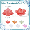 SOFPLATE 360Pcs 6 Colors Two-tone Opaque Acrylic Bead Caps OACR-SP0001-14-2