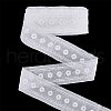 Cotton Flower Pattern Embroidery Lace Ribbon OCOR-WH0078-166-1