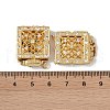 Rack Plating Brass Micro Pave Clear Cubic Zirconia Box Clasps KK-G494-05G-3