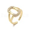 Brass Micro Pave Cubic Zirconia Open Cuff Rings RJEW-R146-17B-G-1