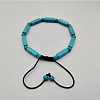 Rectangle Natural Howlite Dyed Braided Bead Bracelets VO3250-1-1