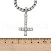 Alloy Full Crystal Rhinestone Inverted Cross Pendant Necklaces NJEW-P333-01P-5