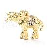 Brass Micro Pave Clear Cubic Zirconia Pendants ZIRC-L091-092G-1