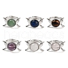 Natural Gemstone Adjustable Rings RJEW-K271-01P-1