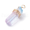 Electroplate Natural Quartz Crystal Pendants PALLOY-JF01268-01-5