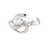 Fine Silver Cubic Zirconia Heart Charms STER-S008-02A-P-2