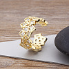 Brass Micro Pave Cubic Zirconia Adjustable Open Rings FS-WG624C0-01-3