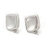 Square Brass Stud Earring Findings KK-M270-24G-3