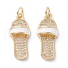 Brass Micro Pave Clear Cubic Zirconia Pendants ZIRC-A019-11G-1