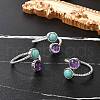 Natural Amethyst & Amazonite Finger Rings RJEW-A068-03P-02-1