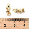 Brass Micro Pave Black Cubic Zirconia Charms KK-C054-25G-3