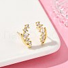 Nuggets Brass Micro Pave Clear Cubic Zirconin Stud Earrings EJEW-D318-13G-3