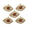 PVD Vacuum Plating 201 Stainless Steel Natural Natural Red Jasper Pendants STAS-C064-VC911-1