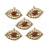 Vacuum Plating 201 Stainless Steel Natural Natural Red Jasper Pendants STAS-C064-VC911-1