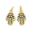 Brass Micro Pave Cubic Zirconia Charms KK-E068-VF088-2