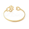 Ion Plating(IP) Hollow Dog Paw Print & Heart 304 Stainless Steel Cuff Bangles for Women BJEW-L682-015G-2