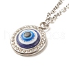 Stainless Steel Evil Eye Pendant Necklace for Women NJEW-JN03893-4