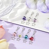 Flower ABS Plastic Pearl & Alloy Star Pendant Decorations HJEW-JM03132-1