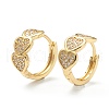 Brass Micro Pave Clear Cubic Zirconia Huggie Hoop Earrings EJEW-A058-15G-1