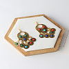 Flat Round Tassel Bohemia Alloy Rhinestone Pendant Necklaces & Dangle Earrings Sets FS-WG58F87-01-4