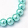 Baking Painted Pearlized Glass Pearl Round Bead Strands HY-Q330-8mm-65-2