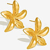 304 Stainless Steel European and American Flower Stud Earrings FB3298-2-1