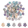 SUPERFINDINGS 60Pcs Wire Wrapped Electroplate Glass Pendants PALLOY-FH0008-76B-1