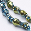 Electroplate Glass Beads Strands GLAA-K035-A-FP02-3