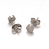 Flat Round 304 Stainless Steel Stud Earrings EJEW-O052-08P-1