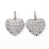 Brass Micro Pave Clear Cubic Zirconia Pendants KK-I658-36P-1