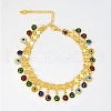 Fashionable Brass Colorful Evil Eye Tassel Anklets for Women NW2668-3