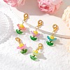 Handmade Glass Seed Beaded and Acylic Flower Pendant Decorations Sets HJEW-MZ00254-1