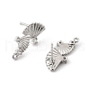 Brass Micro Pave Cubic Zirconia Stud Earring Finding KK-K371-44P-2
