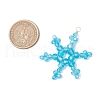 6Pcs 3 Styles Glass Snowflake Pendants PALLOY-JF03950-02-2