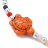 Synthetic Turquoise Sea Turtle & Glass Beaded Stretch Bracelets BJEW-JB09892-3