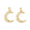 Brass Micro Pave Cubic Zirconia Pendants ZIRC-P106-03G-2