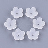 5-Petal Transparent Acrylic Bead Caps X-FACR-T001-12-1