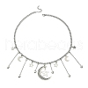 Star & Crescent Moon Alloy Pendant Necklaces NJEW-TA00119-4