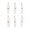 6Pcs 6 Styles Natural Shell Rectangle Pendants PALLOY-JF03883-1