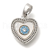 Brass Micro Pave Cubic Zirconia and Shell Pendants KK-K388-77P-02-1