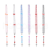 6Pcs 6 Color Imitation Pearl Acrylic & Resin Rose Rosary Bead Necklaces Set NJEW-AB00031-8