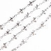 Non-Tarnish 201 Stainless Steel Star & Oval Link Chains STAS-N092-107-1