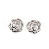 Rose 925 Sterling Silver Micro Pave Clear Cubic Zirconia Stud Earrings EJEW-S271-01P-4