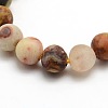 Frosted Natural Crazy Agate Round Bead Strands G-M063-6mm-02-2